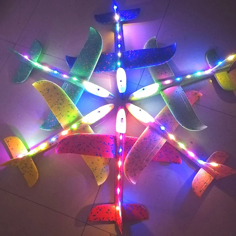 50/33CM Big Foam Plane Glider Hand Throw Airplane LED Inertial EPP Bubble Planes Outdoor Launch Kids Toys for Children Boys Gift