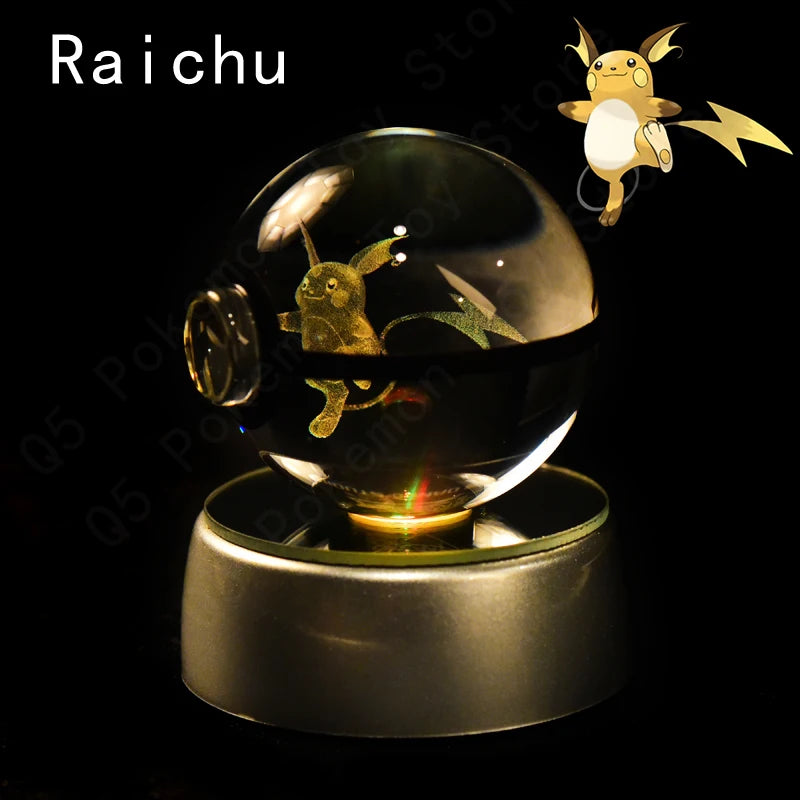 3D Crystal Ball Night Light Glass LED Collectible Lamp