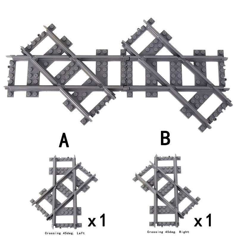 Flexible Train Track Building Blocks – Curved & Straight Rail Set