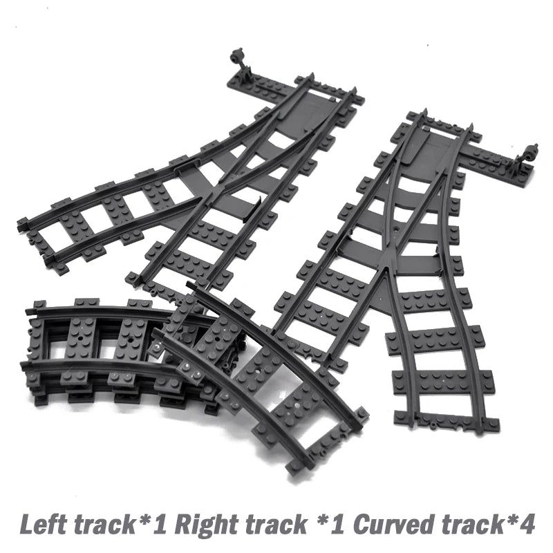 Flexible Train Track Building Blocks – Curved & Straight Rail Set