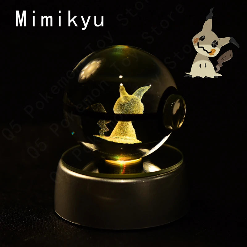 3D Crystal Ball Night Light Glass LED Collectible Lamp