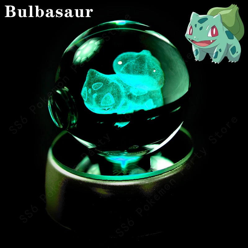 3D Crystal Ball Night Light Glass LED Collectible Lamp