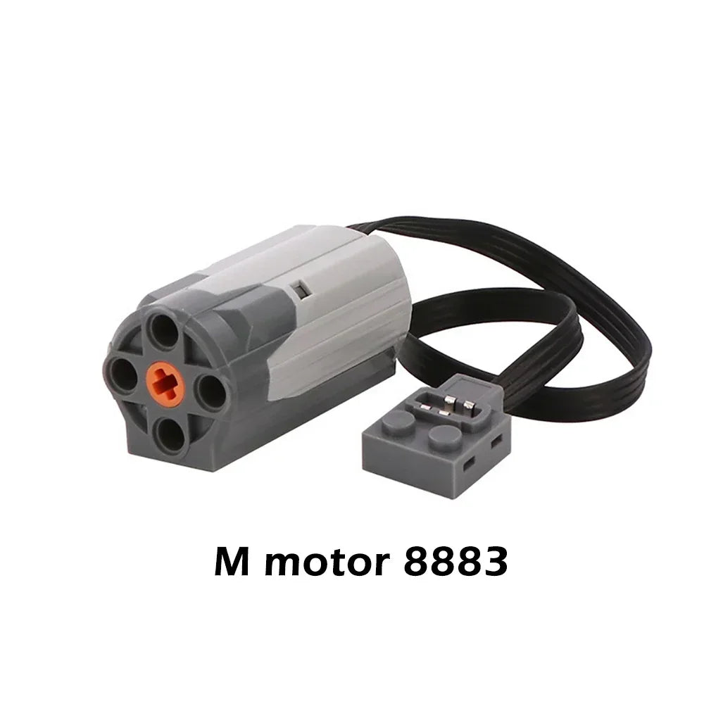 MOC Power Functions Servo Train Motor Battery Box Switch Light IR Remote Control Receiver Technical Parts Set Building Blocks