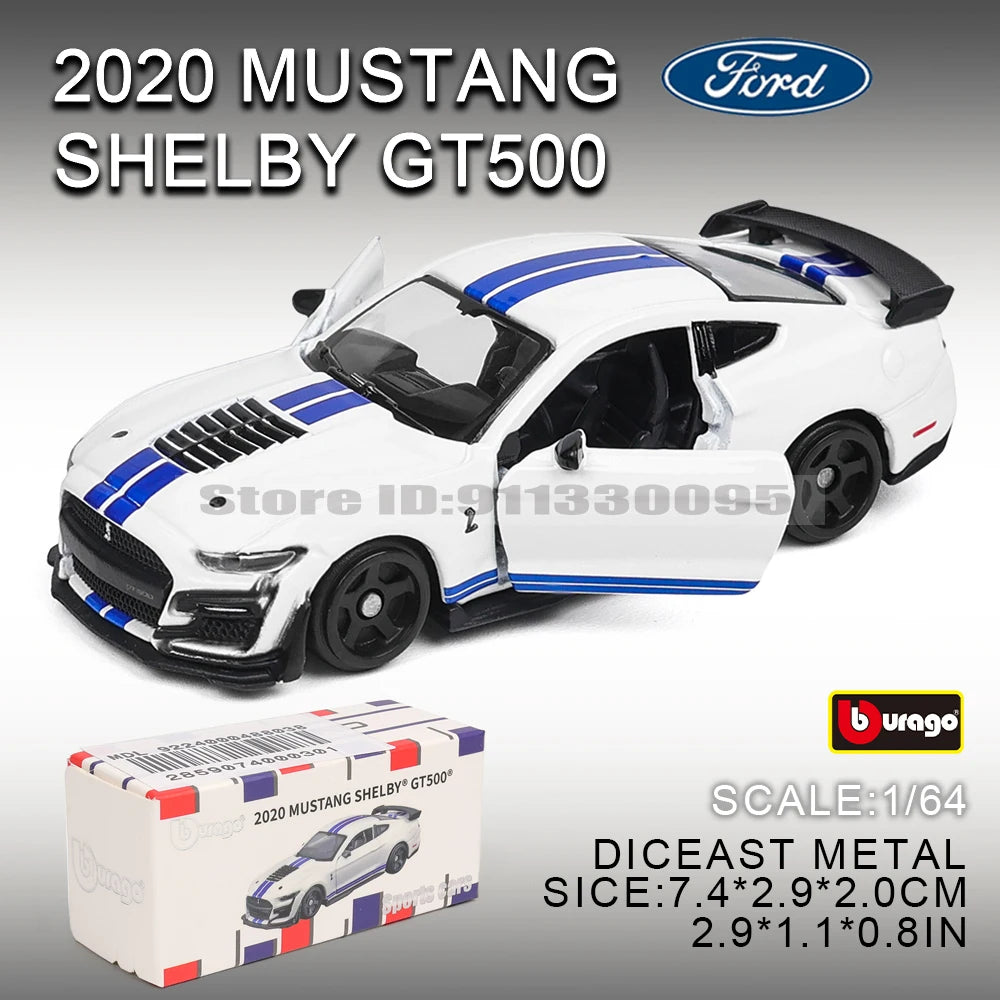Bburago 1:64 golf Porsche 911 Shelby Raventon Mustang Lamborghini Collection Series Car Die Casting Model Children's Gift Toy