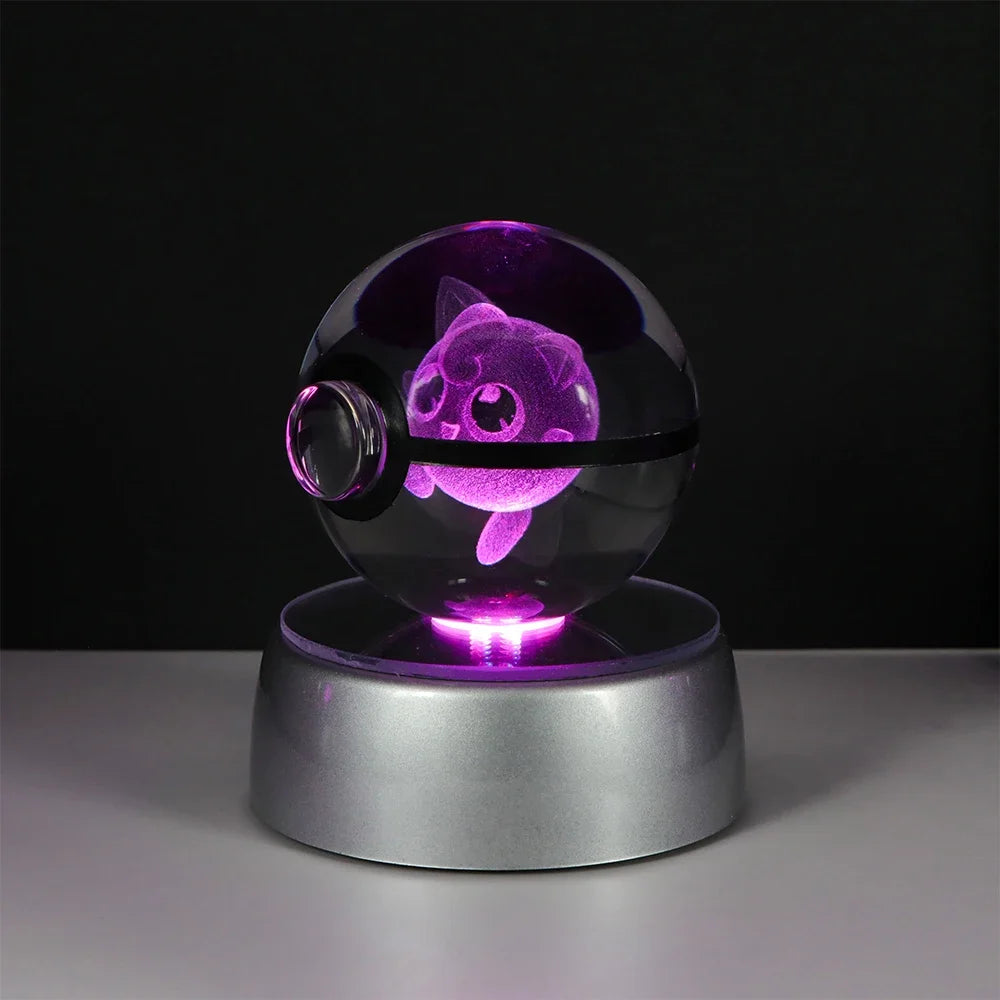 3D Crystal Ball Night Light – LED Decorative Display Lamp