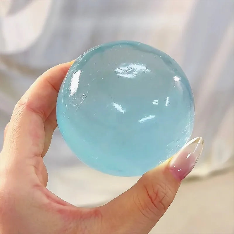 Blue Maltose Squishy Toy – Transparent Mochi Fidget Ball