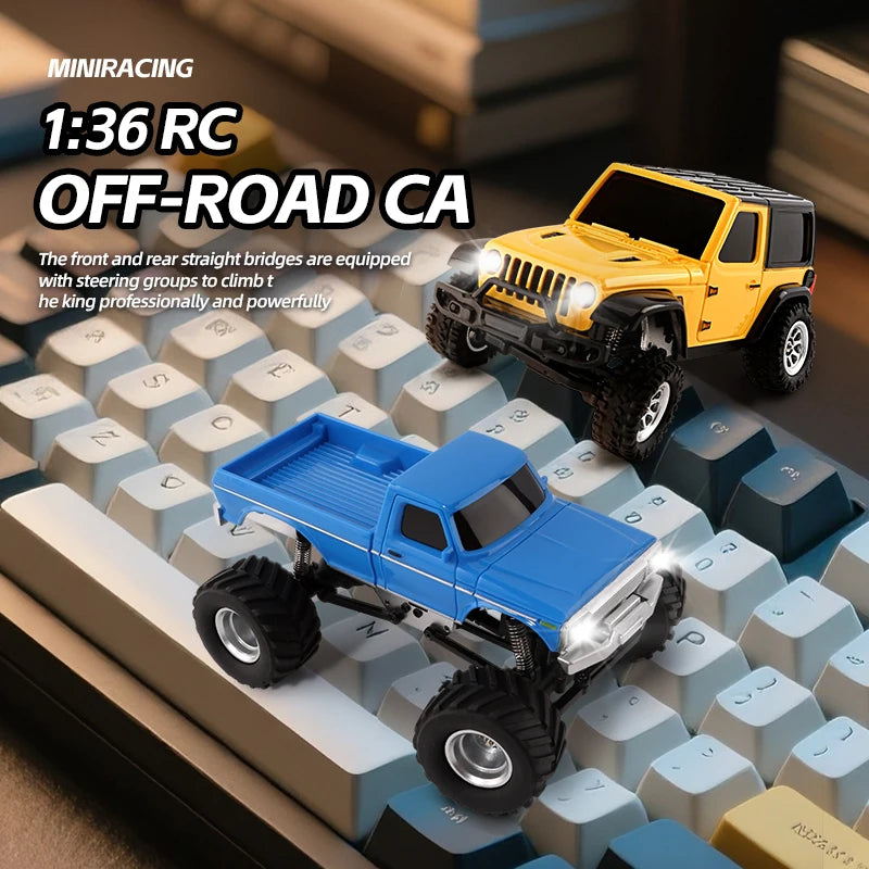 Mini RC Crawler Car 4WD Off-Road with Lights, Remote Control