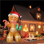 Christmas Inflatable Gingerbread Man – LED Outdoor Yard Decoration
