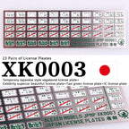 1:64 Alloy Car Model Alexen XK0001-XK0023 Metal License Plate Number Plate 1/64 Model Accessories Making Tools Hobbyist DIY