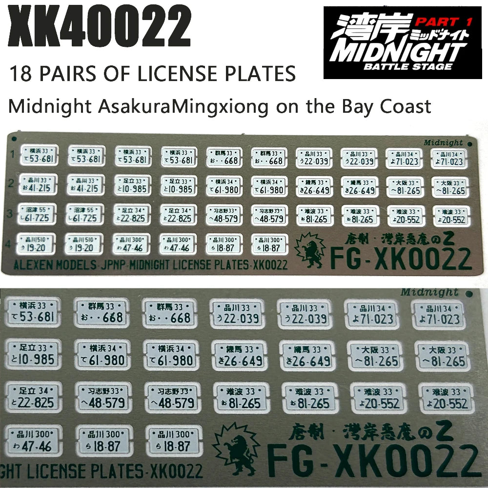 1:64 Alloy Car Model Alexen XK0001-XK0023 Metal License Plate Number Plate 1/64 Model Accessories Making Tools Hobbyist DIY