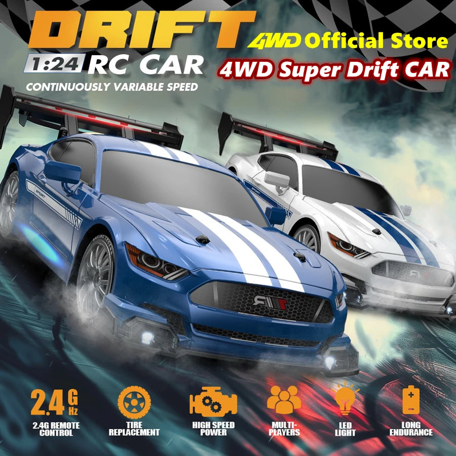 RC Drift Car 1:24 4WD Remote Control Racing Car