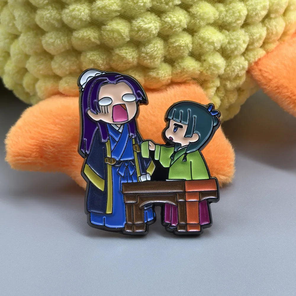 Cute Anime Couple Cartoon Enamel Brooch Pin Jinshi Mao Mao Collar Lapel Pins Badges Brooches Fashion Jewelry Accessories