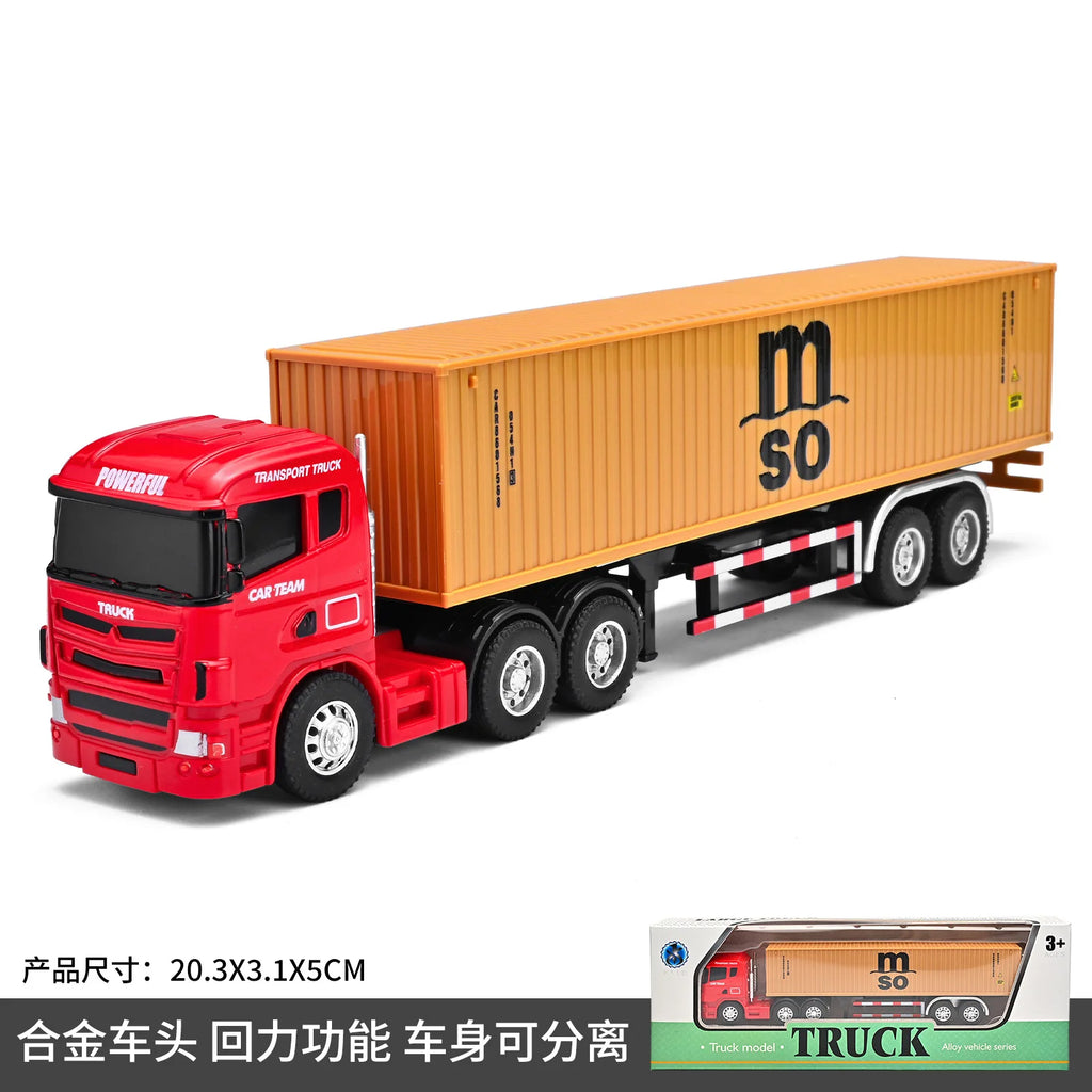 1:64 Diecast Truck Model – Alloy Container Vehicle Collectible