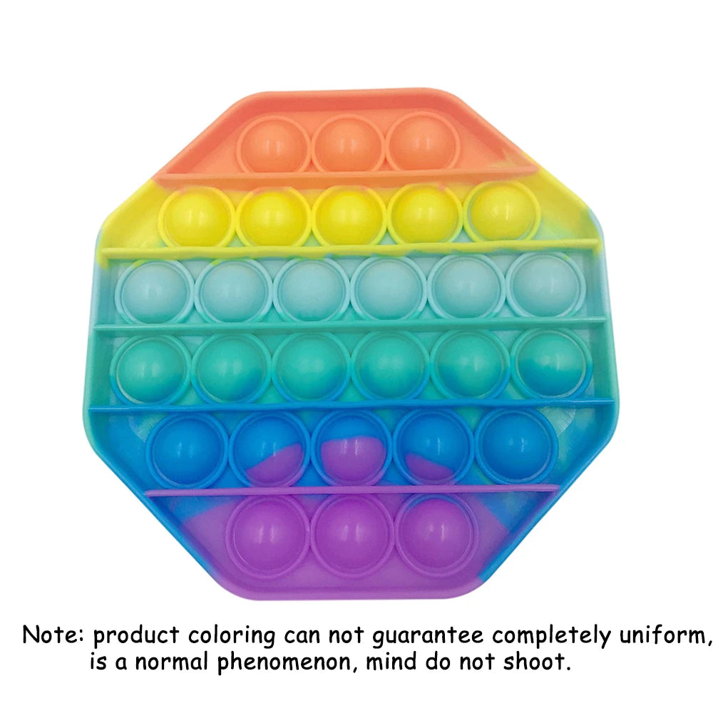 Push Pop Fidget Toy – Rainbow Bubble Sensory Stress Relief Game