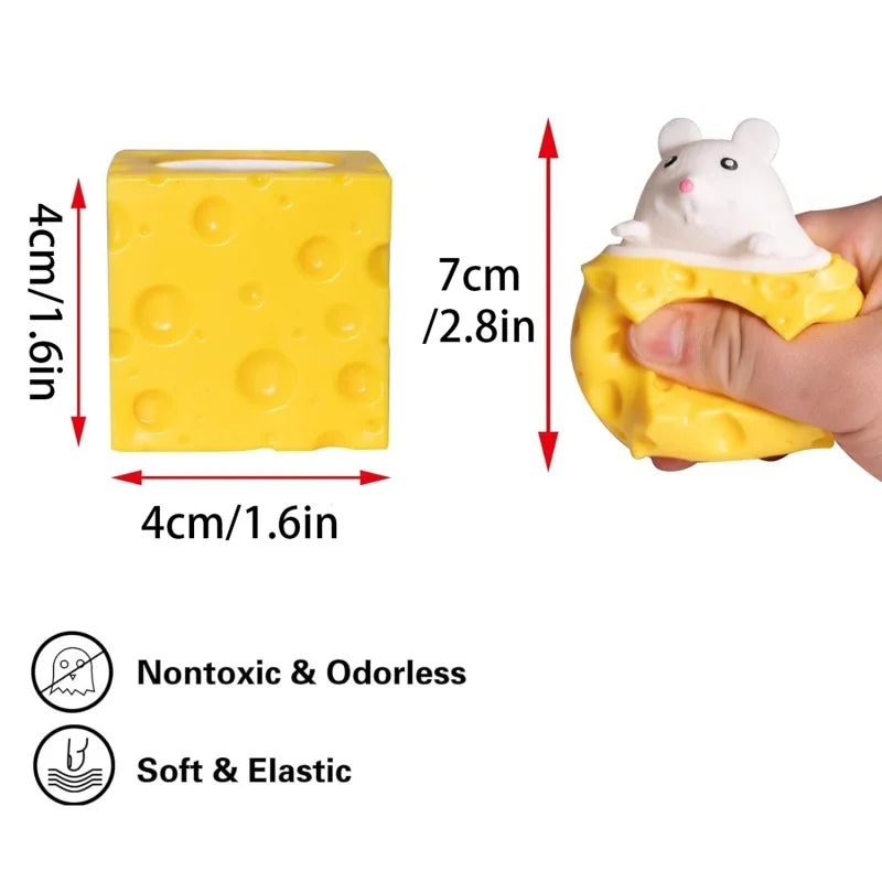 Mouse Cheese Squeeze Toy – Pop Up Interactive Fidget