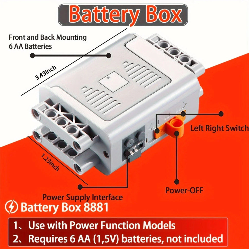 MOC Power Functions Servo Train Motor Battery Box Switch Light IR Remote Control Receiver Technical Parts Set Building Blocks