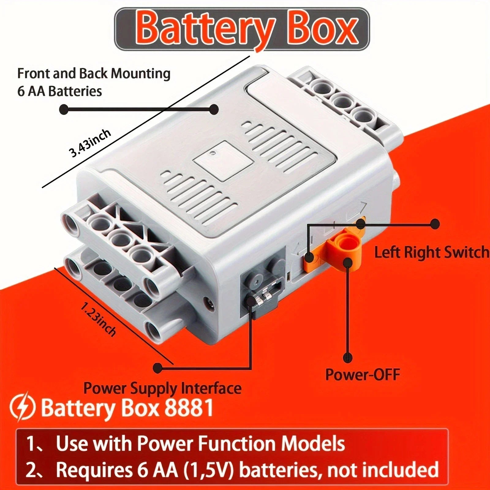MOC Power Functions Servo Train Motor Battery Box Switch Light IR Remote Control Receiver Technical Parts Set Building Blocks