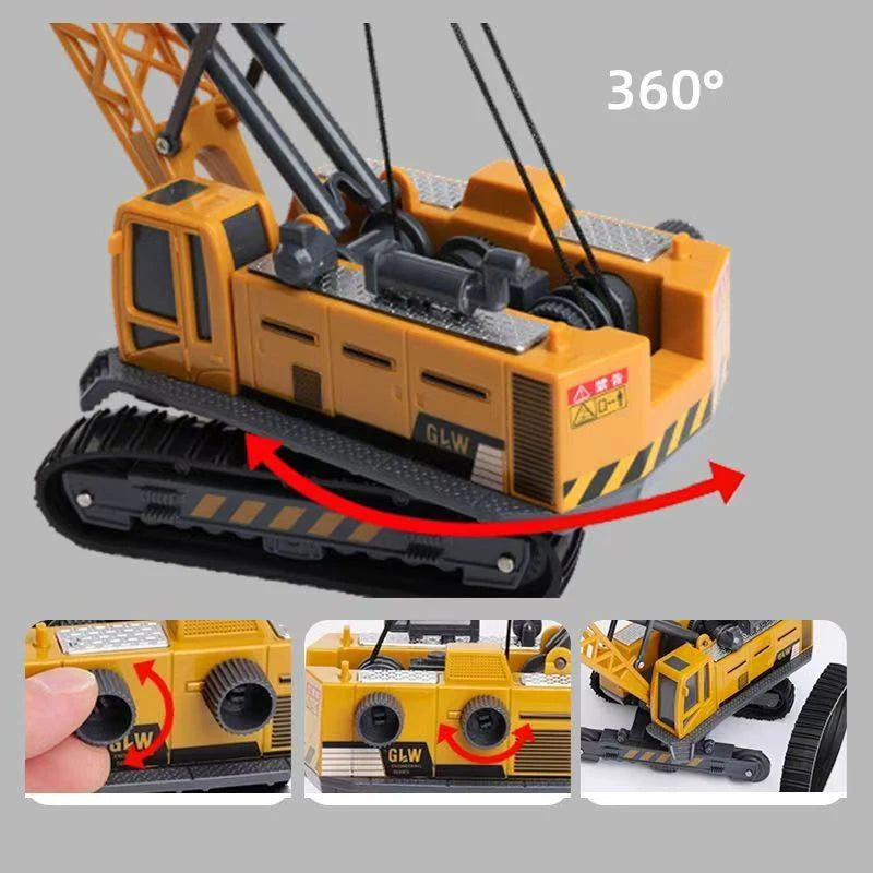 Diecast Construction Vehicle – Crane, Excavator & Bulldozer