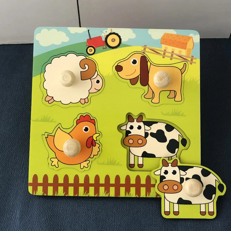 Wooden Shape Sorting Toy – Montessori Color Matching Puzzle