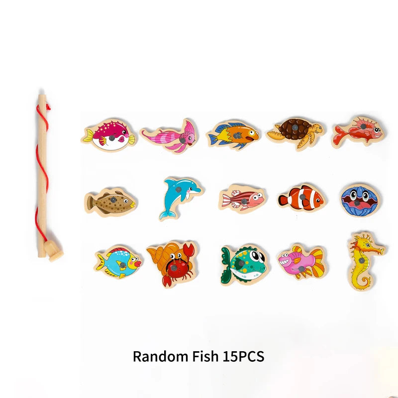 Wooden Magnetic Fishing Toy – Montessori Marine Learning Game