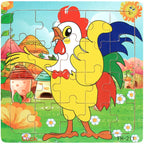 Wooden 3D Puzzle – Cartoon Animal Jigsaw Toy for Kids