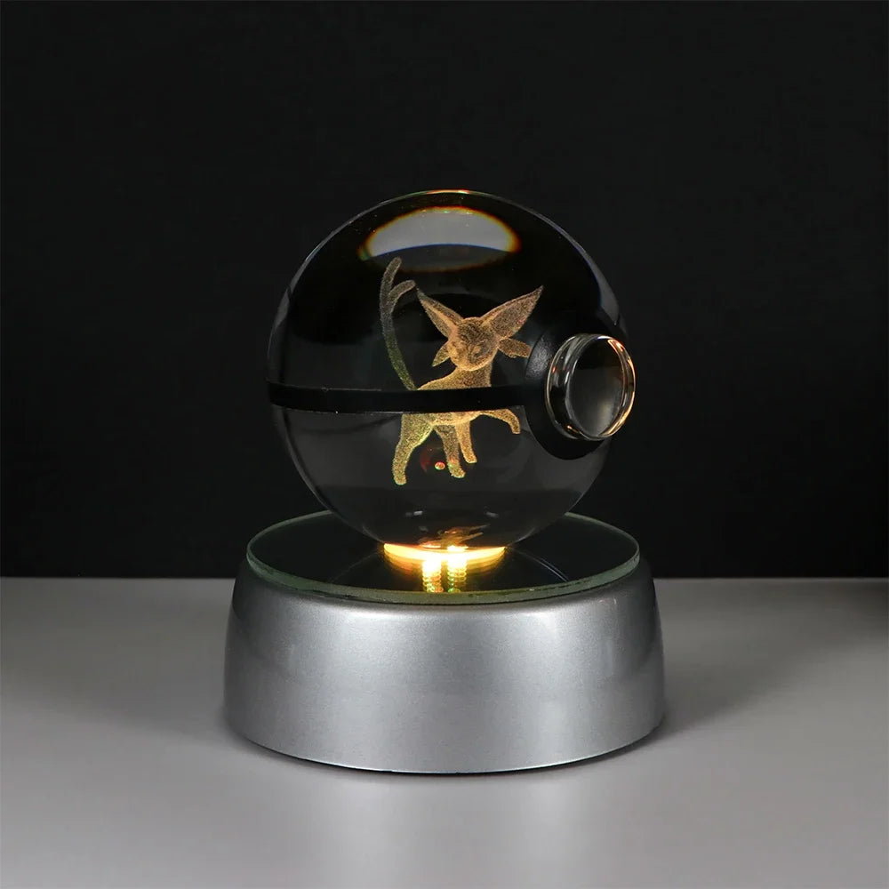 3D Crystal Ball Night Light – LED Decorative Display Lamp