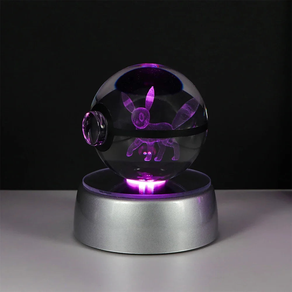3D Crystal Ball Night Light – LED Decorative Display Lamp