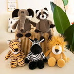 25CM Kawaii Jungle Animal Plush Toys Forest Animal Plush Dog Zebra Elephant Lion Fox Giraffe Children's Toys Doll Birthday Gift