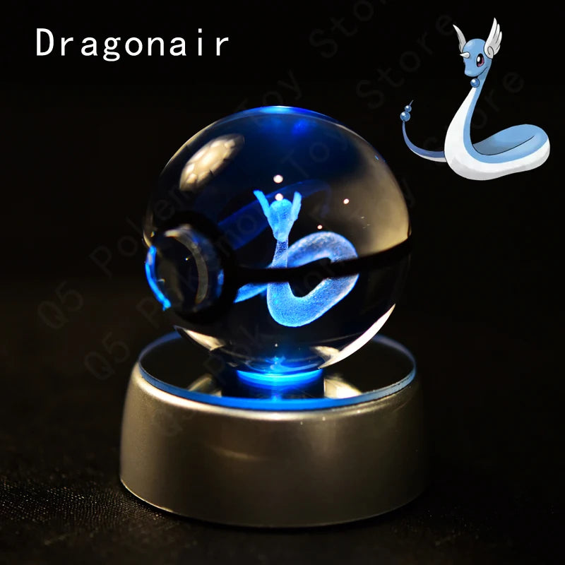 3D Crystal Ball Night Light Glass LED Collectible Lamp