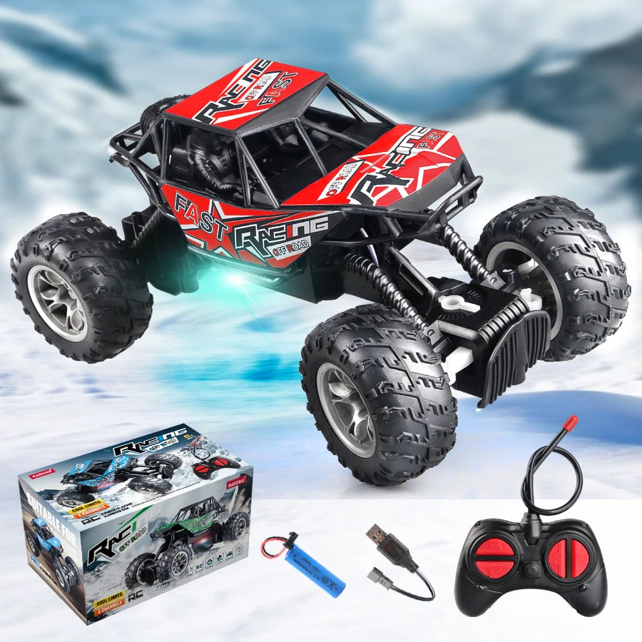 Remote Control Off-Road Car with Lights 4-Way RC Climbing Toy