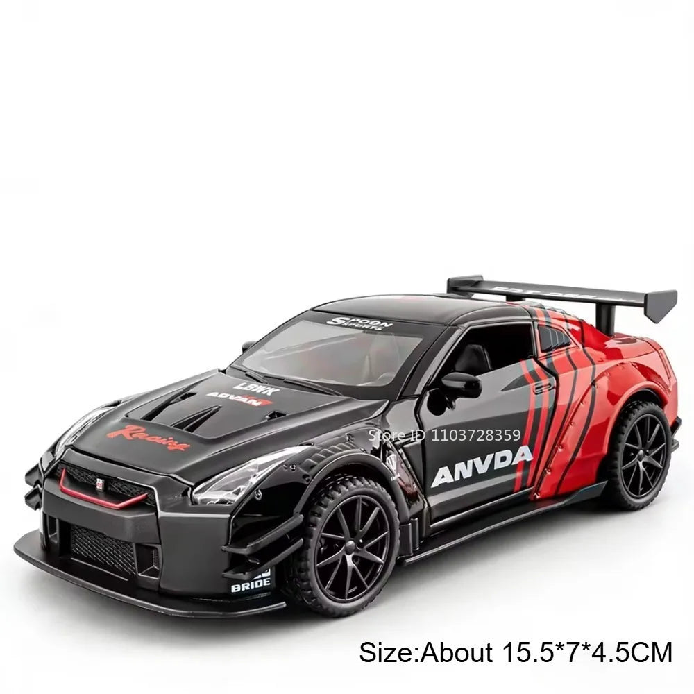 1:32 Diecast Sports Car – Sound & Light Pull Back Model