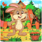Wooden 3D Puzzle – Cartoon Animal Jigsaw Toy for Kids