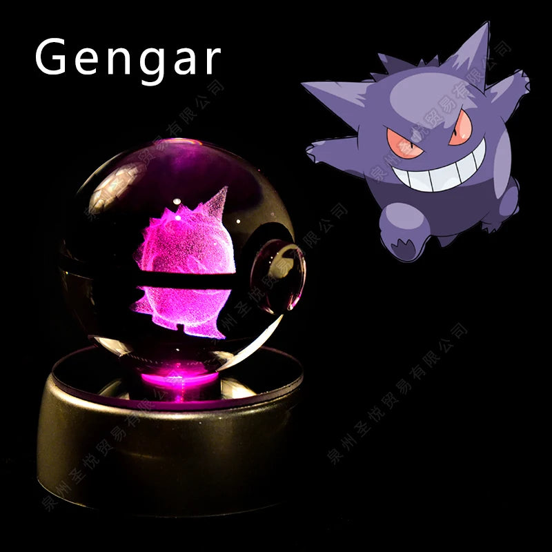 3D Crystal Ball Night Light – LED Glass Decorative Lamp