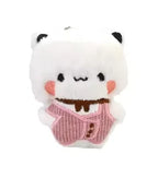 1/2Pcs New Panda Bubu and Yier Plush Pendant Keychain Dolls Cute Cartoon Panda Bear Key Ring Backpack Pendant Couple Gifts