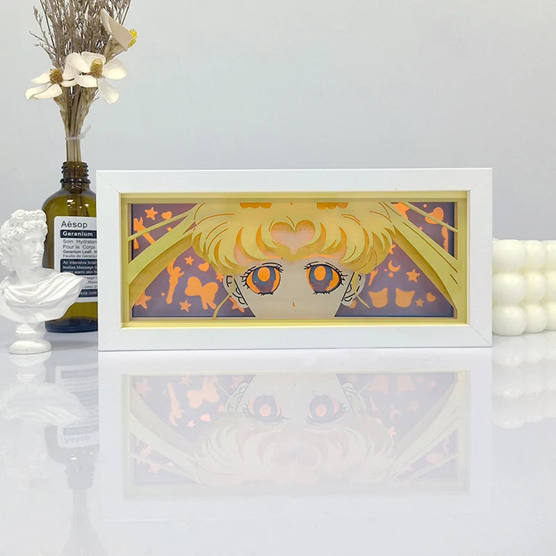3D LED Shadow Box Light Paper Night Light Remote Control