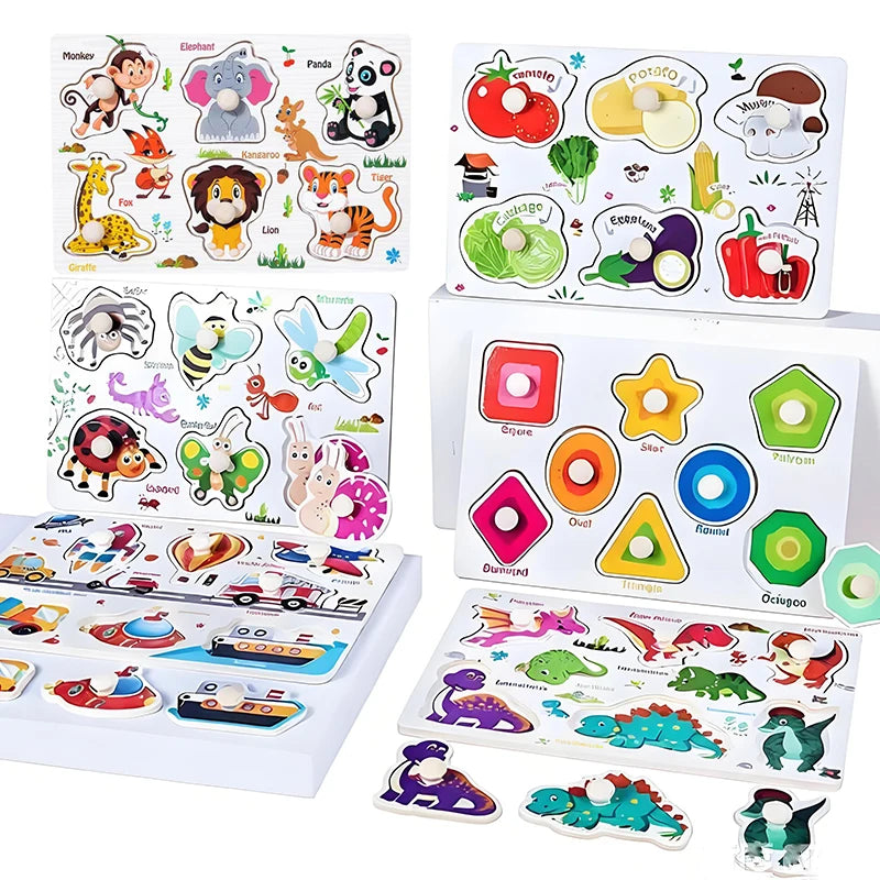 Wooden Montessori Puzzle – Baby Learning Board