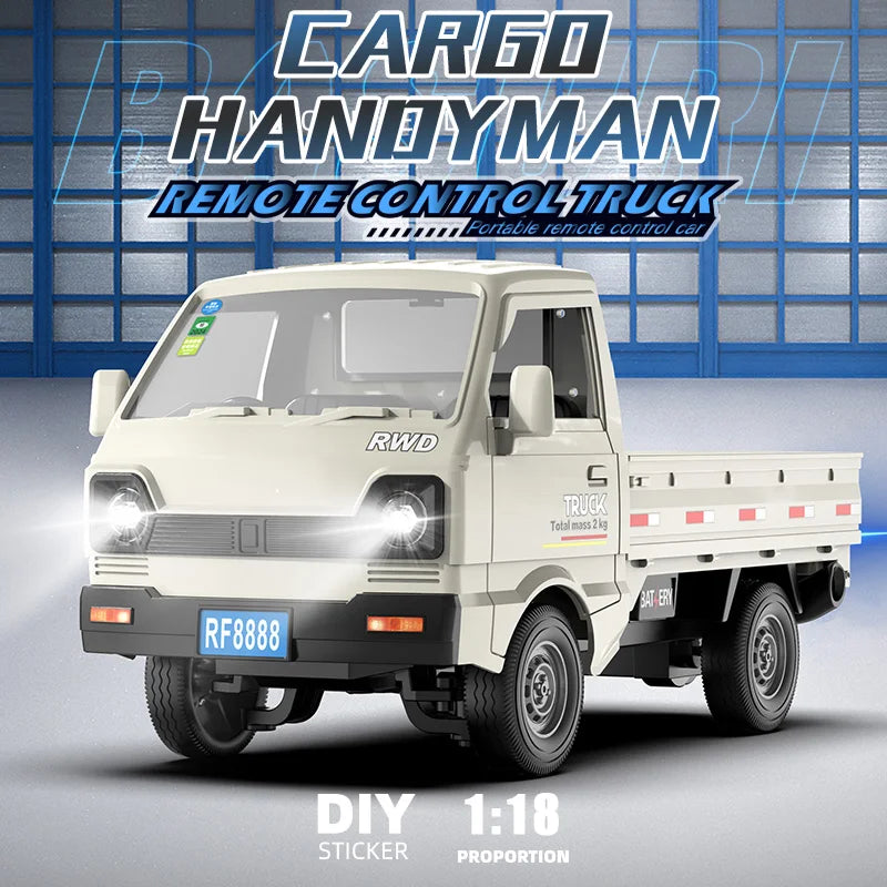Mini Remote Control Truck 1:18 RC Cargo Van with LED Lights