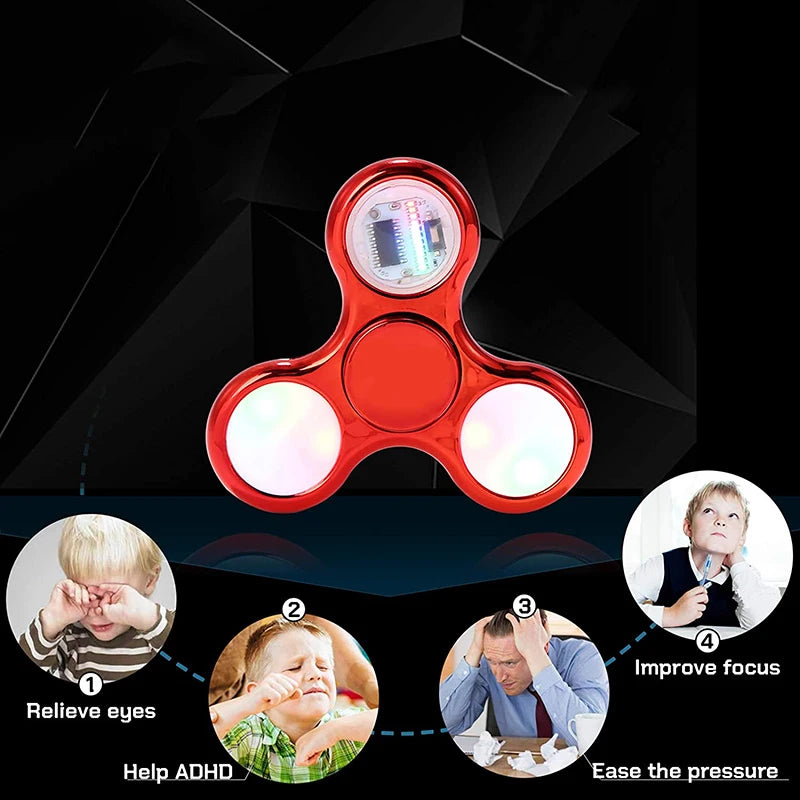 LED Glow Fidget Spinner – Light Up Gyro Toy