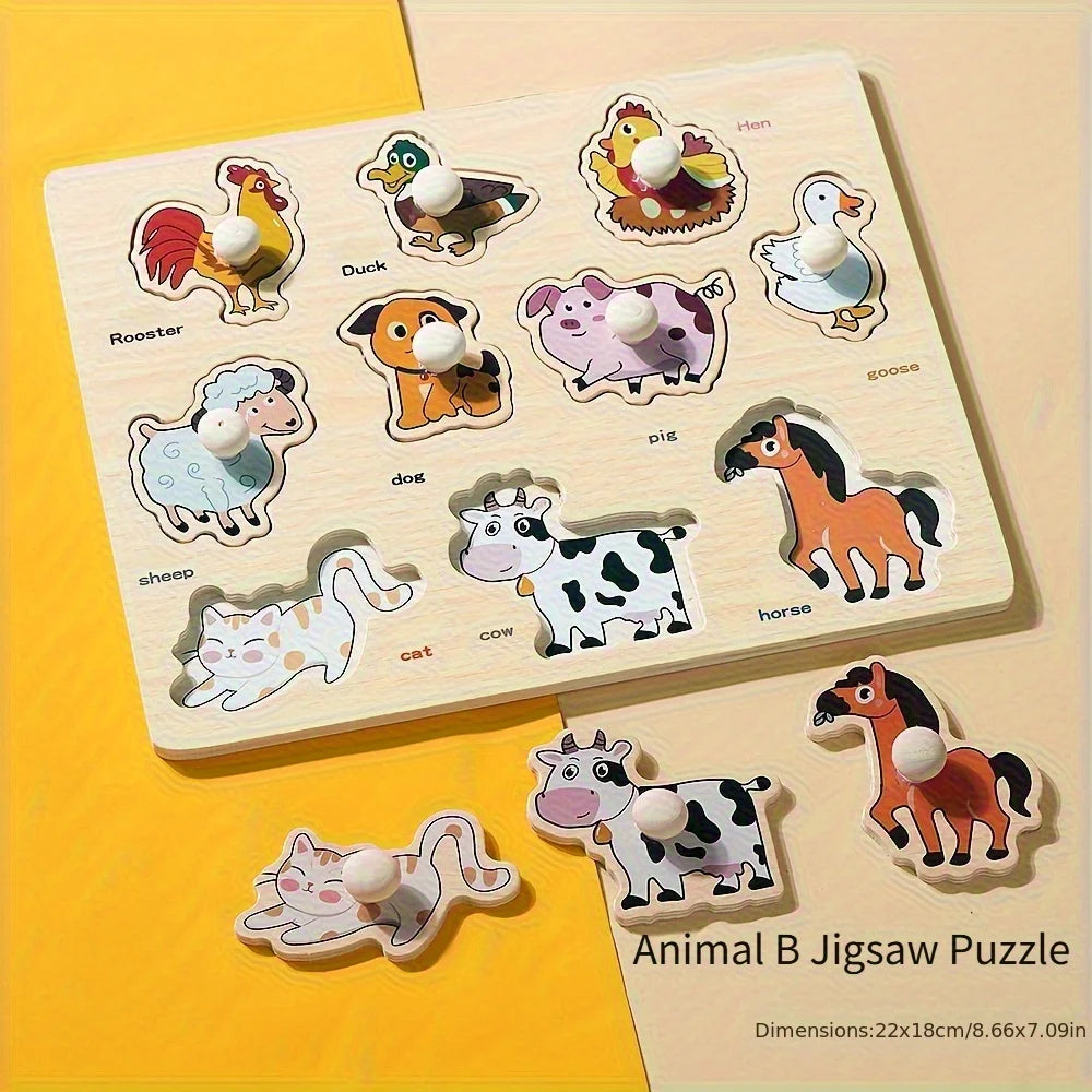 Montessori Shape Puzzle – Wooden Geometry Matching Board