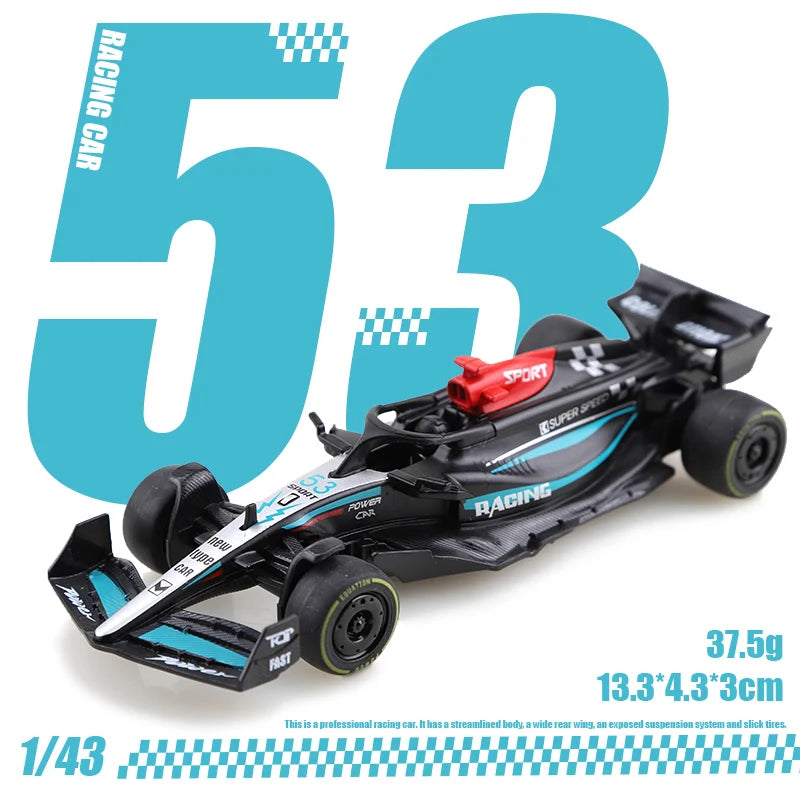 Diecast Racing Car – 1:43 Metal Formula Pullback Toy Car