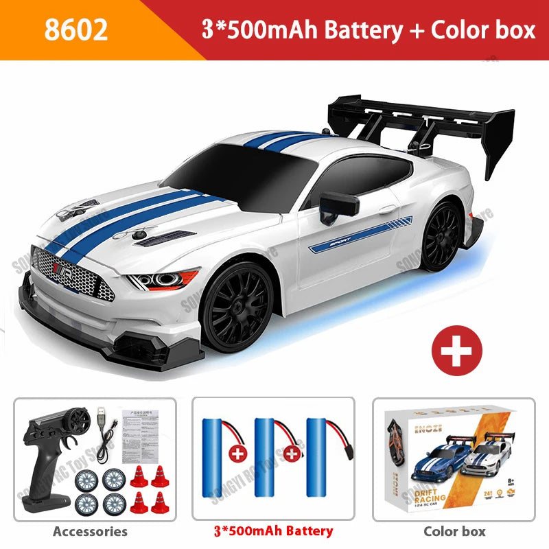 RC Drift Car 4WD Remote Control Car with LED Lights, 2.4GHz