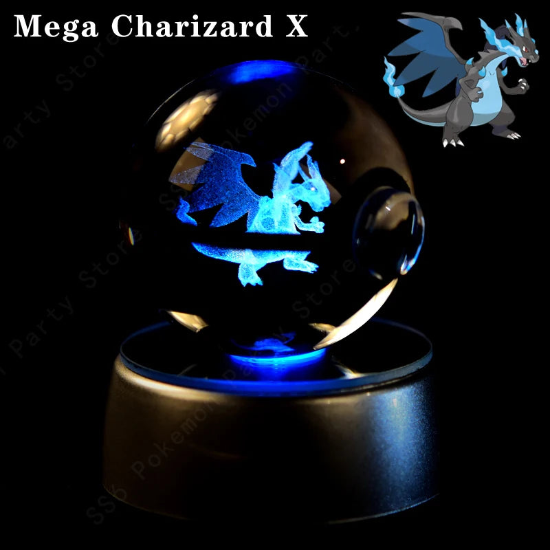 3D Crystal Ball Night Light Glass LED Collectible Lamp