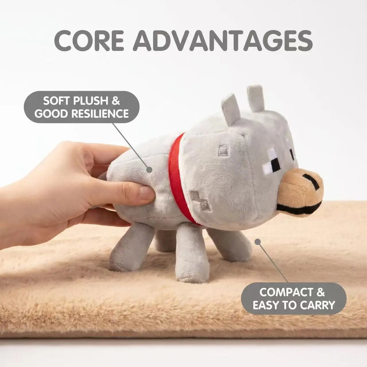 20cm Wolf Plush Toy – Soft Stuffed Animal
