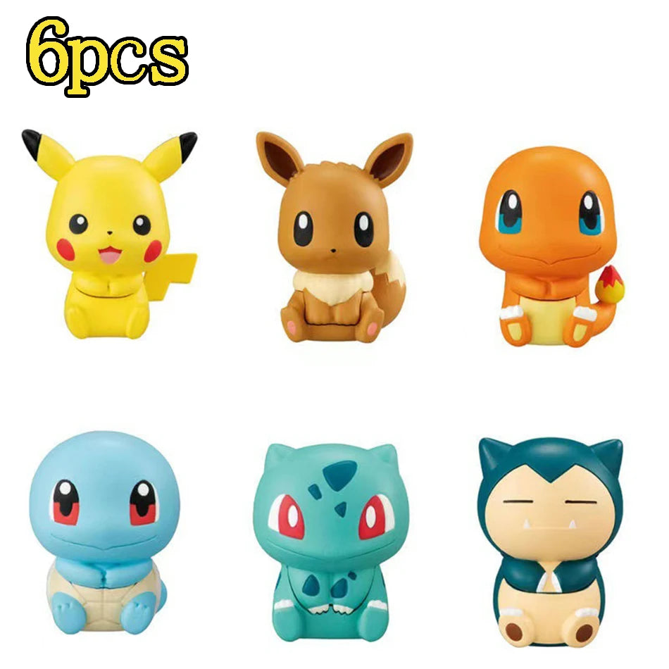 6Pcs Pokemon Figure Pikachu Charmander Squirtle Anime Cartoon Doll Toys for Adults Action Figure Toy