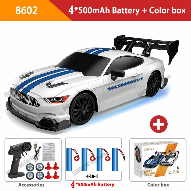 RC Drift Car 4WD Remote Control Car with LED Lights, 2.4GHz