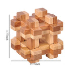 Wooden Brain Teaser Puzzle – 3D IQ Lock Montessori Game