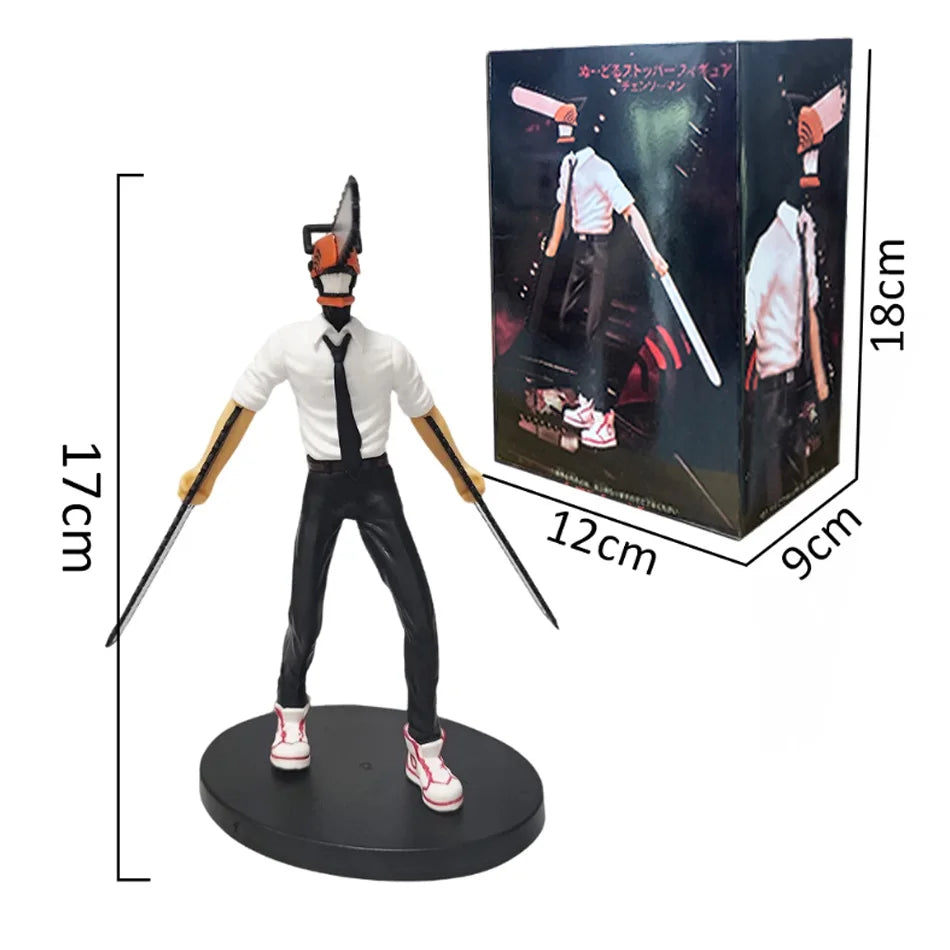 Anime Chainsaw Man Figure 2pcs Set Denji Action Figural 14-17cm Car Decoration Doll PVC Model Collection Toys Children Gifts