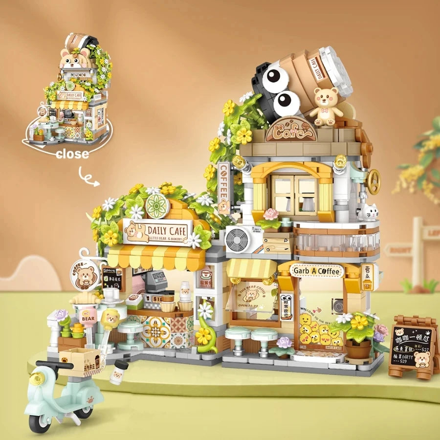 Miniature Building Blocks Set – DIY Street Shop Model Kit