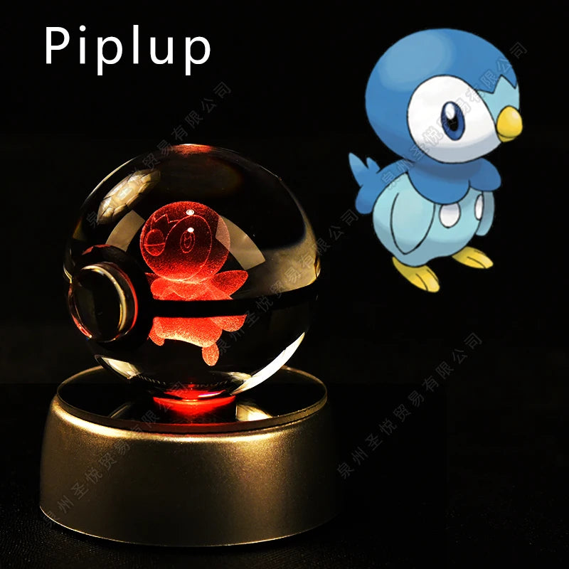 3D Crystal Ball Night Light – LED Glass Decorative Lamp