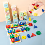 Wooden Shape Sorting Toy – Montessori Color Matching Puzzle